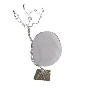 Large 24" Wire Tree & Screen Jewelry Display Holder Stone Base Retail Shop Booth